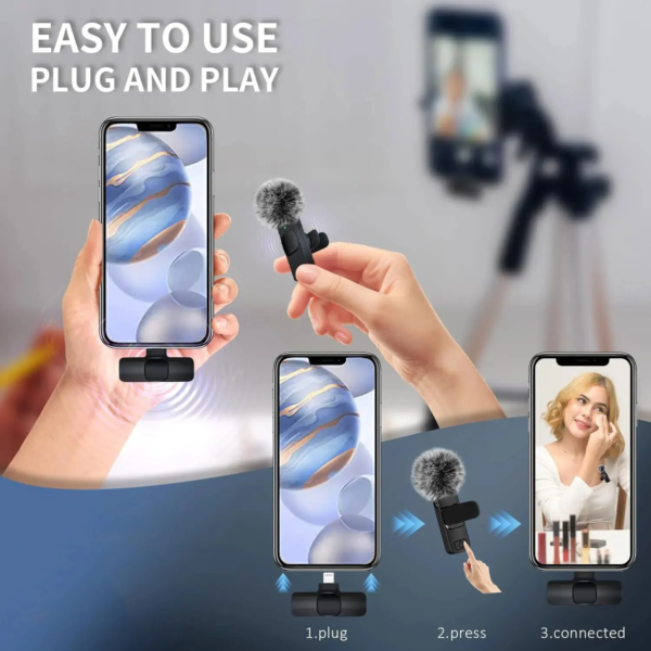 NEW Wireless Lavalier Microphone Audio Video Recording Mini Mic for Iphone Android Laptop Live Gaming Mobile Phone Microphone - Image 7