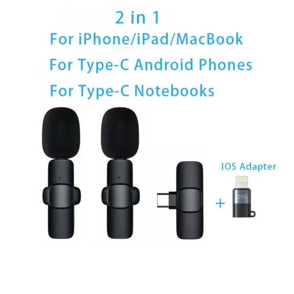New Wireless Lavalier Microphone Portable Audio Video Recording Mini Microphone for Iphone Android PC Camera Live Gaming Phone - Image 12
