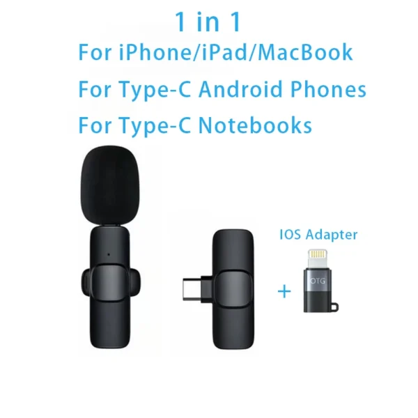 New Wireless Lavalier Microphone Portable Audio Video Recording Mini Microphone for Iphone Android PC Camera Live Gaming Phone - Image 18