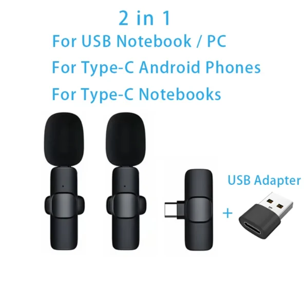 New Wireless Lavalier Microphone Portable Audio Video Recording Mini Microphone for Iphone Android PC Camera Live Gaming Phone - Image 19