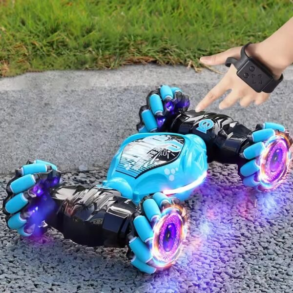 4WD RC Drift Car with Music & LED Lights – 2.4G Gesture Remote Control Stunt Car - Image 2