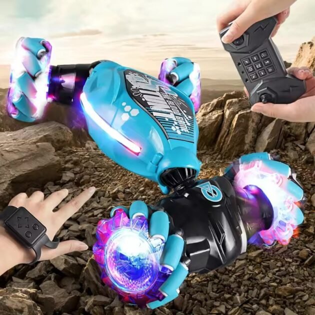 4WD RC Drift Car with Music & LED Lights – 2.4G Gesture Remote Control Stunt Car