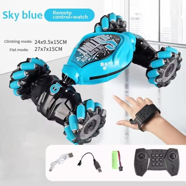 4WD RC Drift Car with Music & LED Lights – 2.4G Gesture Remote Control Stunt Car - Image 7