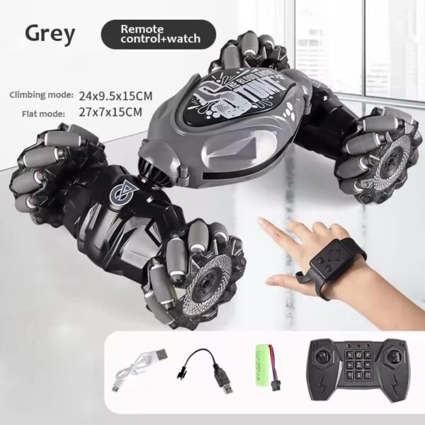 4WD RC Drift Car with Music & LED Lights – 2.4G Gesture Remote Control Stunt Car - Image 9