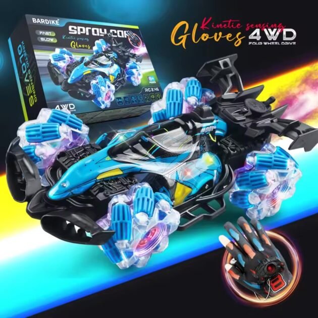 Spray Stunt Racing 4WD RC Car with Colorful Lights – 2.4G Wireless Gesture Induction Remote Control Toy