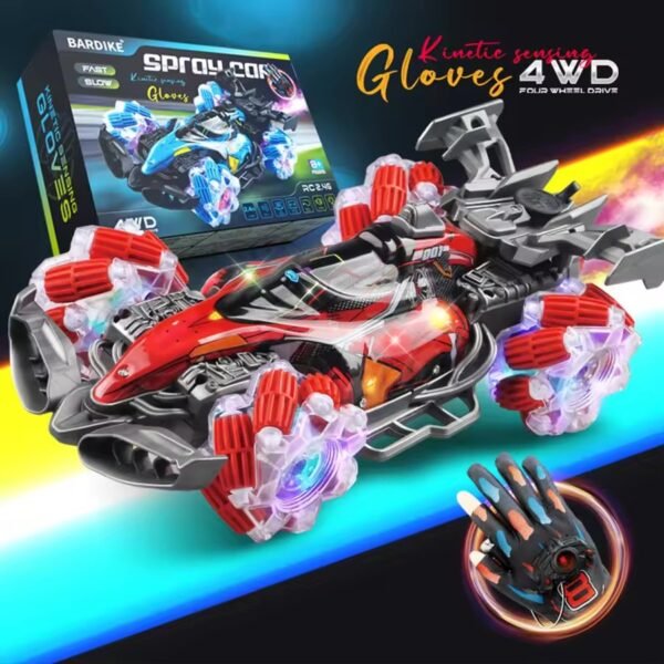 Spray Stunt Racing 4WD RC Car with Colorful Lights – 2.4G Wireless Gesture Induction Remote Control Toy - Image 2