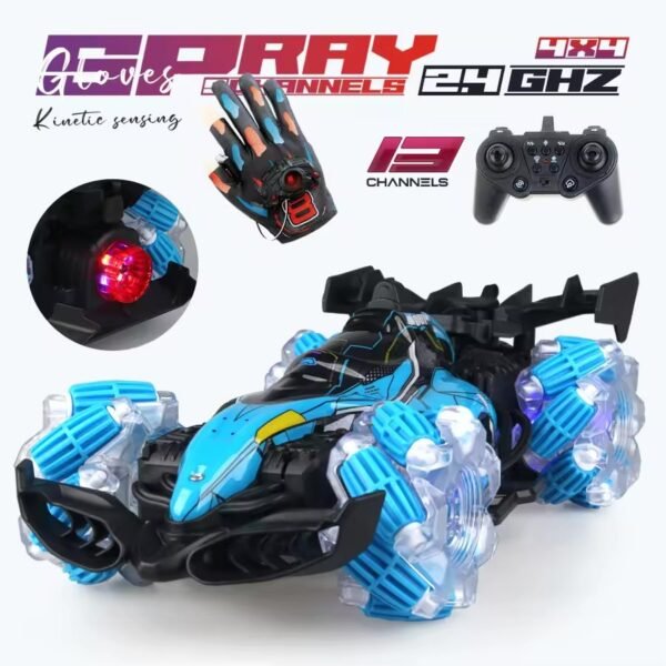 Spray Stunt Racing 4WD RC Car with Colorful Lights – 2.4G Wireless Gesture Induction Remote Control Toy - Image 6