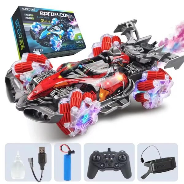 Spray Stunt Racing 4WD RC Car with Colorful Lights – 2.4G Wireless Gesture Induction Remote Control Toy - Image 11