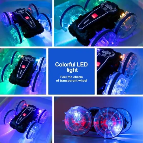 LED Amphibious Remote Control Car – Waterproof Stunt Car with Double Sided Drift & 360° Rotation - Image 4