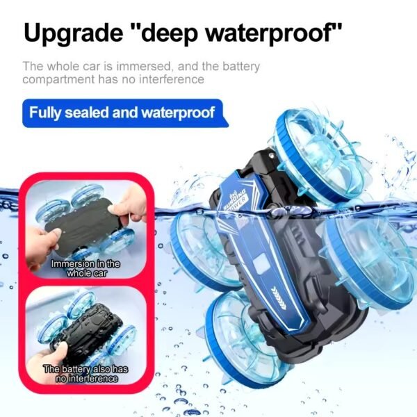 LED Amphibious Remote Control Car – Waterproof Stunt Car with Double Sided Drift & 360° Rotation - Image 5