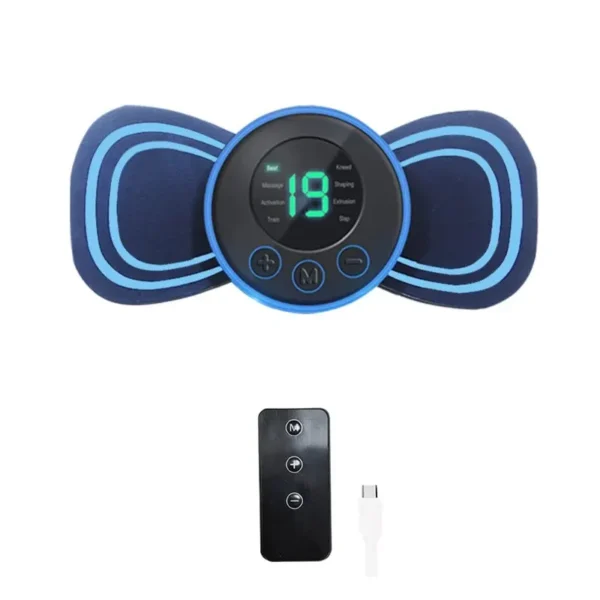 Portable Electric Intelligent Mini Neck Massager Patch for Back and Shoulder Massager with Pad and Remote - Image 9