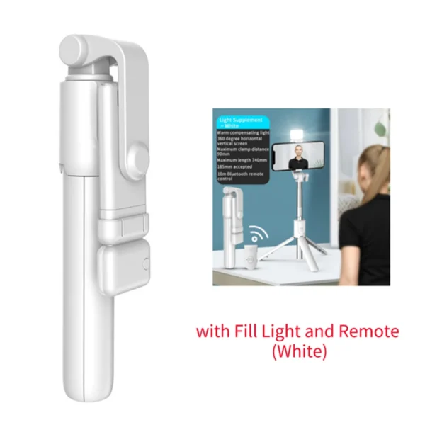 Cell Phone Selfie Stick Tripod Bluetooth Remote Wireless Selfi Stick Phone Holder Stand with Beauty Fill Light for Phone - Image 10
