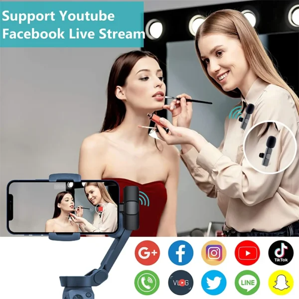 New Wireless Lavalier Microphone Portable Audio Video Recording Mini Microphone for Iphone Android PC Camera Live Gaming Phone - Image 6