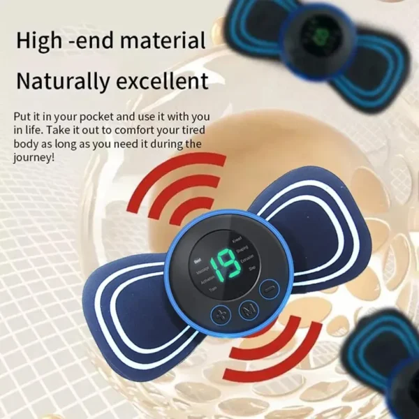 Portable Electric Intelligent Mini Neck Massager Patch for Back and Shoulder Massager with Pad and Remote - Image 7