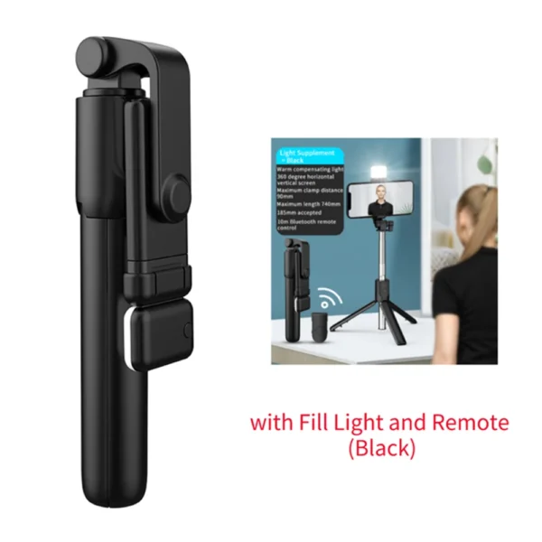 Cell Phone Selfie Stick Tripod Bluetooth Remote Wireless Selfi Stick Phone Holder Stand with Beauty Fill Light for Phone - Image 9
