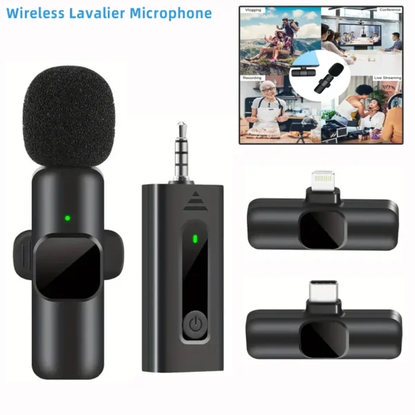 New Wireless Lavalier Microphone Portable Audio Video Recording Mini Microphone for Iphone Android PC Camera Live Gaming Phone - Image 3