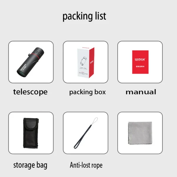 2000X24 HD Monocular Telescope Mini Portable Mobile Phone Telescope with Holder Outdoor Camping Hunting Birdwatching Telescopes - Image 5