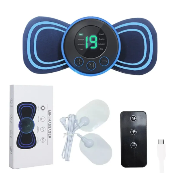 Portable Electric Intelligent Mini Neck Massager Patch for Back and Shoulder Massager with Pad and Remote - Image 2